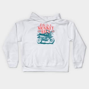 Life is a Monkey Bike Kids Hoodie